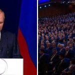 Люди стоят и читают по бумажке